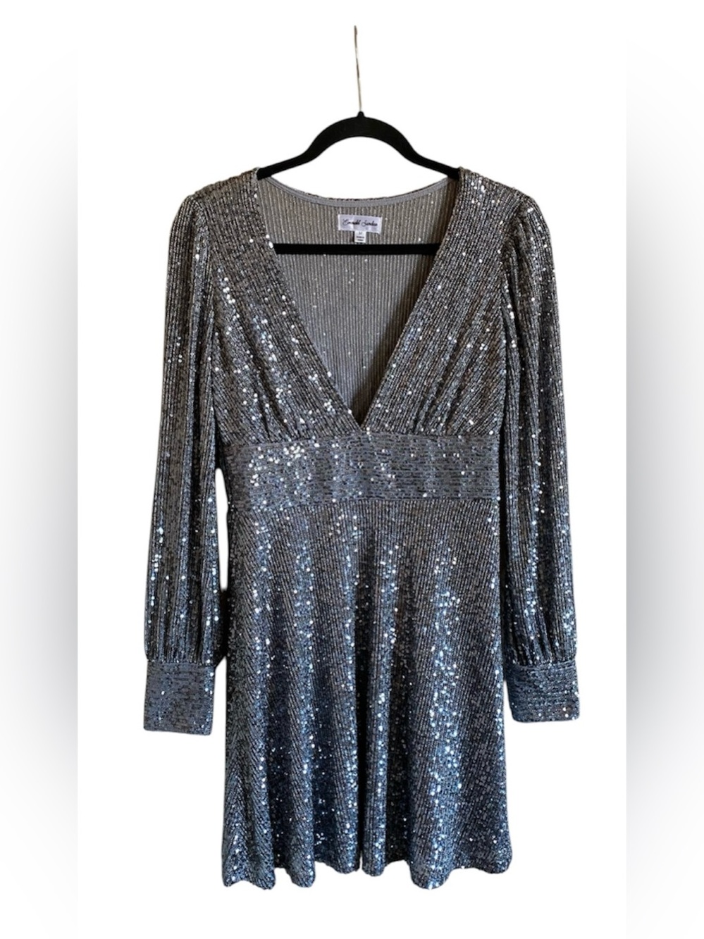 Women’s Emerald Sundae Silver Sparkly Sequined Dress M